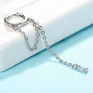 CZ DANGLE CHAIN EARRINGS S925